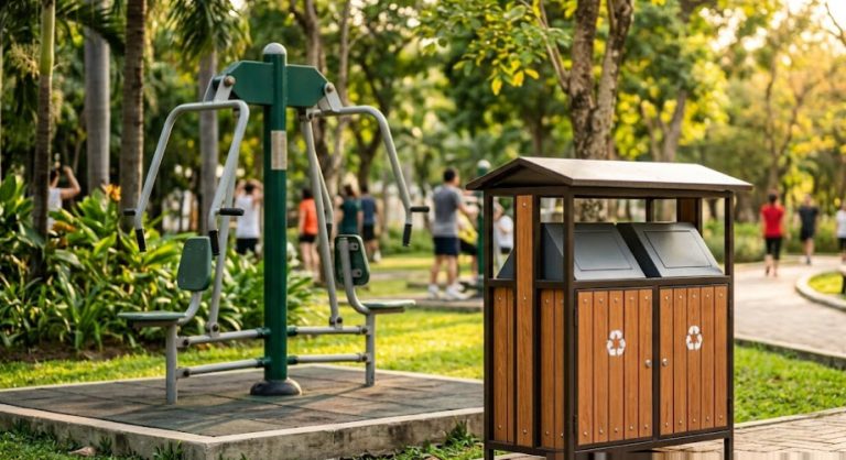 Báo Giá Thùng Rác Khu Tập Thể Dục Ngoài Trời Bền Đẹp