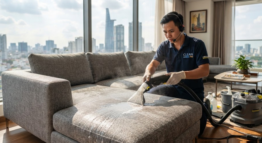 Dịch Vụ Vệ Sinh Ghế Sofa Quận 4 Sạch Sâu Tại Nhà