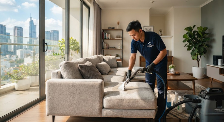 Vệ Sinh Sofa Nỉ Bình Thạnh Sạch Sâu Uy Tín – Đoan Áo Xanh