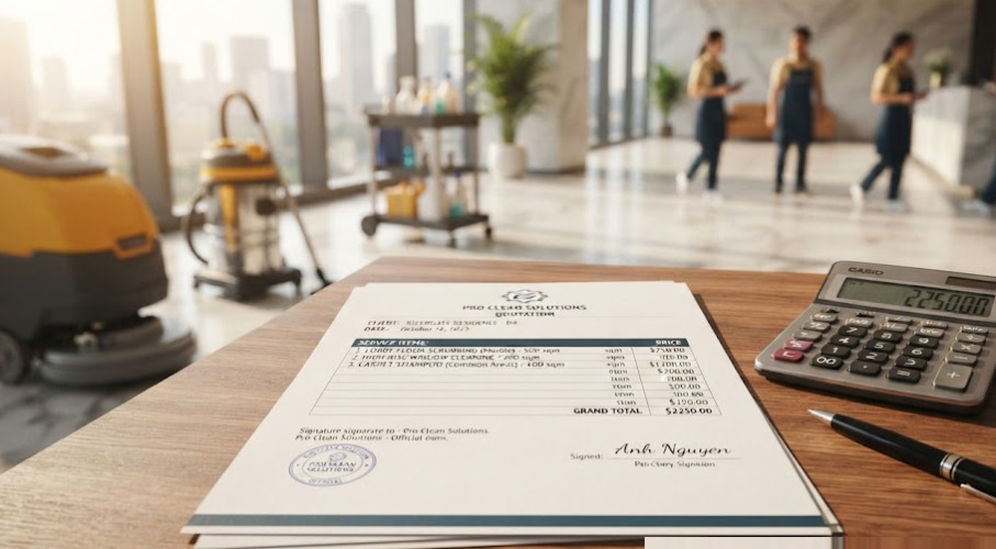 Bảng giá dịch vụ vệ sinh công nghiệp Quận 4 chi tiết và các yếu tố cấu thành chi phí