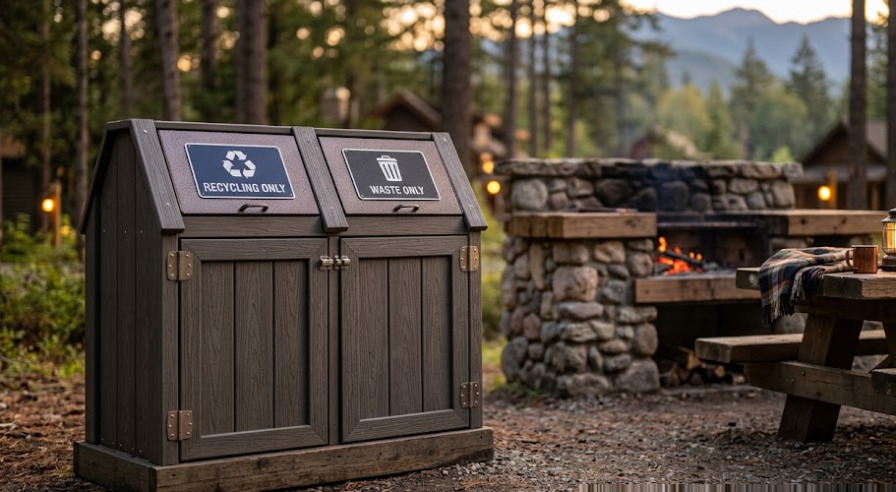 Cấu Tạo Chi Tiết Và Bảng Thông Số Kỹ Thuật Thùng Rác Glamping Ngoài Trời