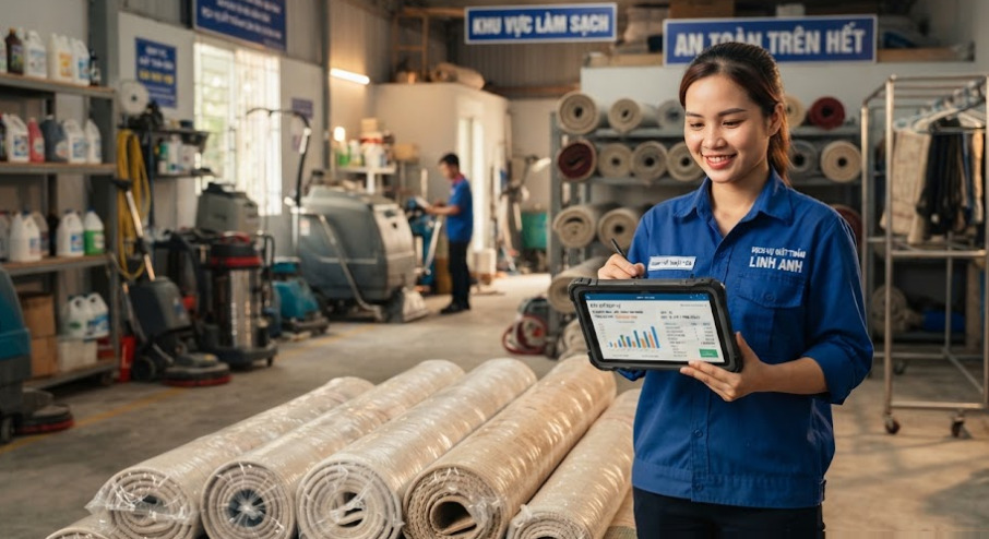 Dịch vụ giặt thảm Bình Chánh chuyên nghiệp, giá tốt và an toàn