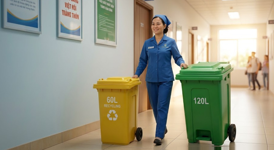 Giải pháp bố trí thùng rác cho ký túc xá theo tầng: Hiểu rõ đặc thù rác sinh viên để xử lý triệt để