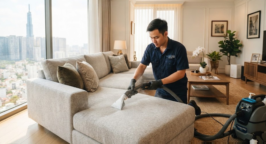 Giặt sofa tại nhà Bình Thạnh — Giải pháp cứu cánh cho không gian sống hiện đại