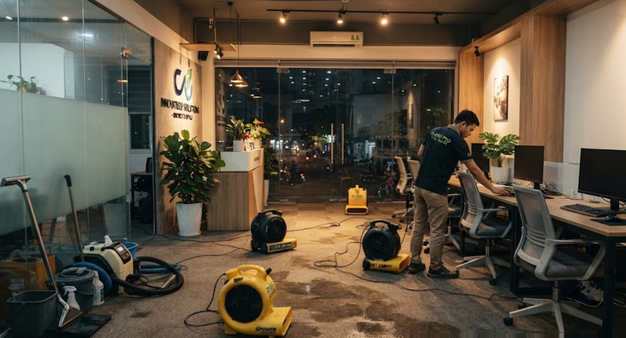 Quy trình 6 bước chuẩn kỹ thuật trong dịch vụ giặt thảm Quận 3 của Công ty Bảo Linh
