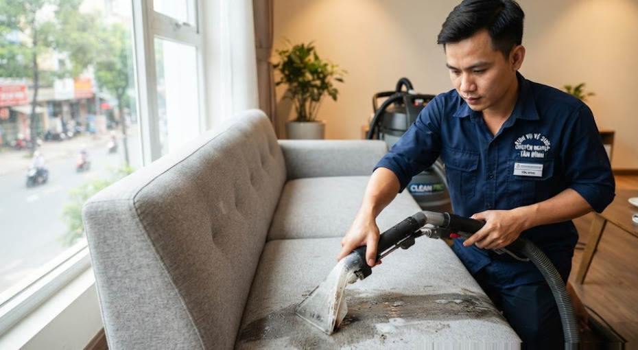 Quy trình giặt ghế sofa chuẩn chuyên gia 6 bước từ công ty Bảo Linh