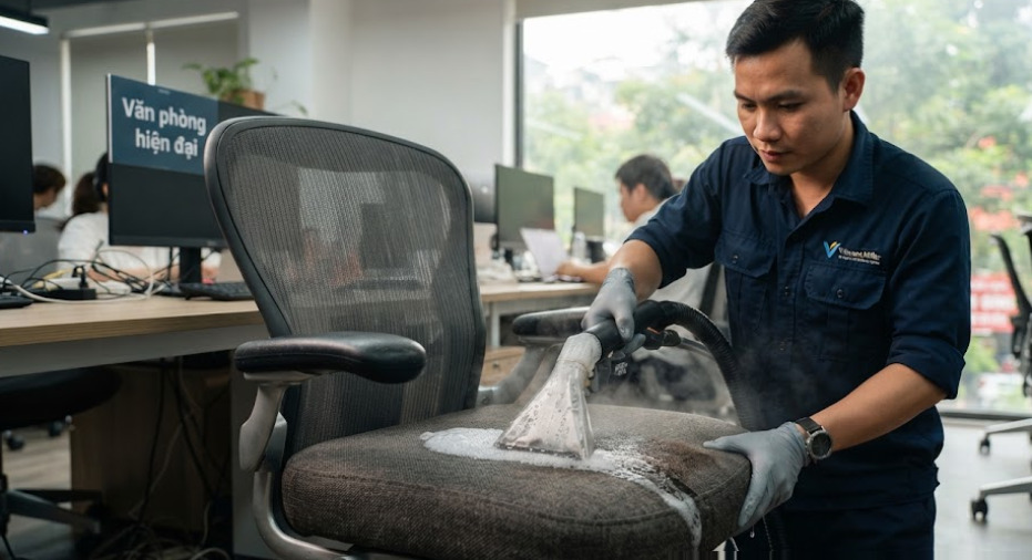 Bảng giá chi tiết dịch vụ giặt ghế văn phòng Quận 12 mới nhất theo từng chất liệu