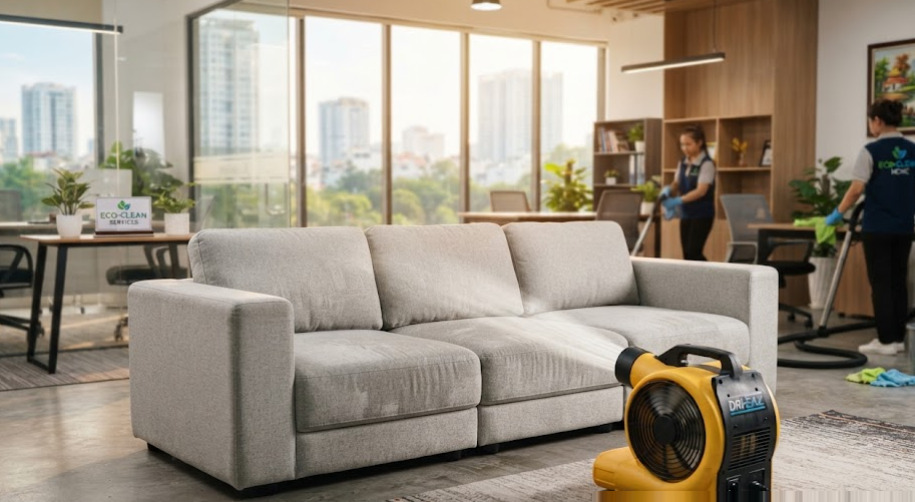 Quy trình 6 bước vệ sinh sofa nỉ chuẩn chuyên gia bằng công nghệ máy phun hút công nghiệp
