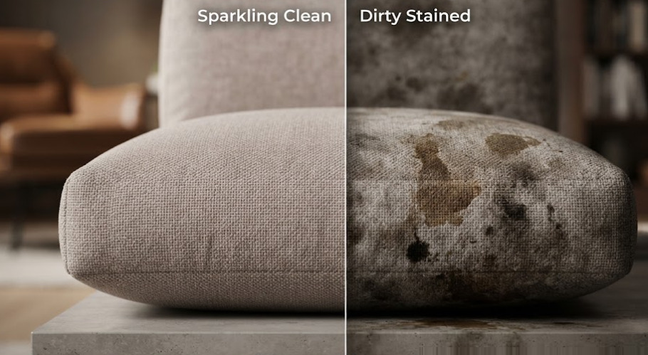 Tại sao tự giặt sofa tại nhà lại dễ làm hỏng chất liệu và gây mùi hôi ẩm mốc?