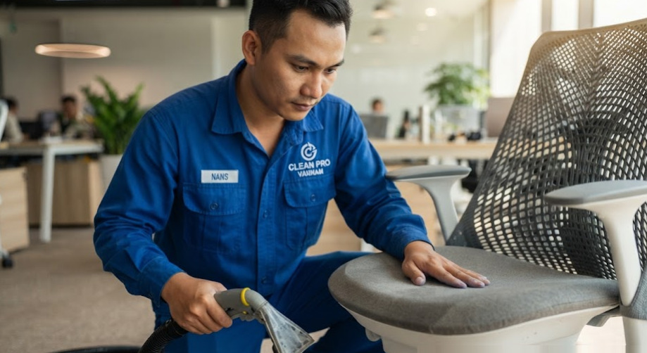 Tại sao văn phòng tại Bình Chánh cần dịch vụ giặt ghế chuyên sâu định kỳ?